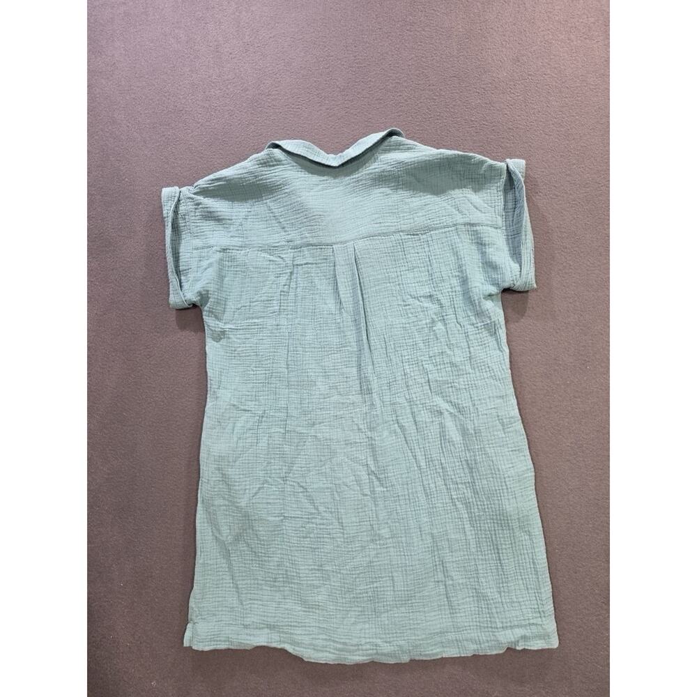 J Crew Dress Women Large Blue Double Gauze Pocket Tunic Coastal Boho A009980 - Picture 11 of 11